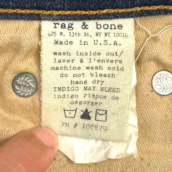 Rag and Bone High Rise Skinny Leg Jeans Dark Blue Wash Stretch Denim 25 - Picture 5 of 16